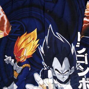 Vintage Dragon Ball Z Vegeta Button Down Hawaiian Shirt